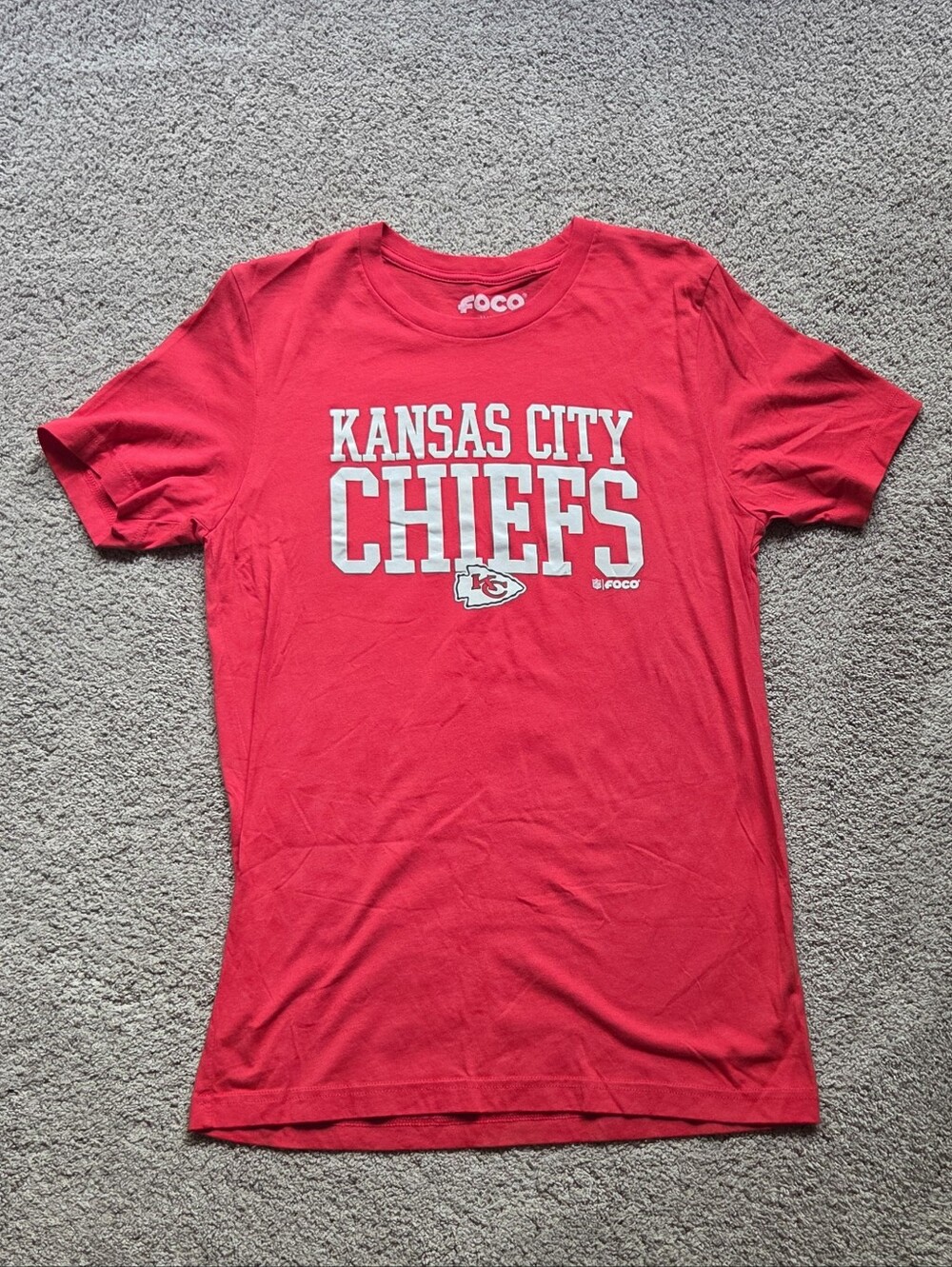 Kansas City Chiefs Red Graphic Tee By FOCO, Womens Size Medium NFL Athleisure